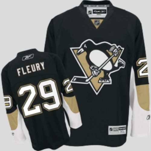 Penguins #29 Andre Fleury Stitched Black Youth NHL Jersey