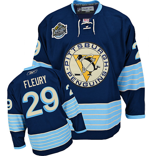 Penguins #29 Andre Fleury 2011 Winter Classic Vintage Stitched Dark Blue Youth NHL Jersey