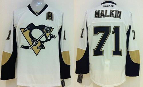 Penguins #71 Evgeni Malkin White Stitched Youth NHL Jersey