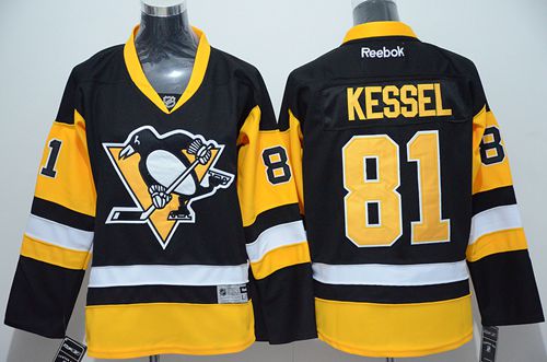 Penguins #81 Phil Kessel Black Alternate Stitched Youth NHL Jersey