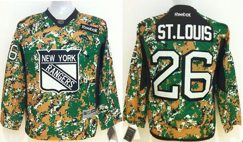 Rangers #26 Martin St.Louis Camo Veterans Day Practice Stitched Youth NHL Jersey