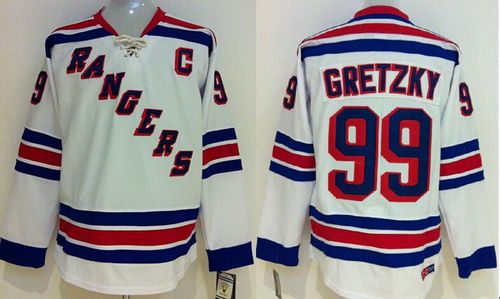 Rangers #99 Wayne Gretzky White CCM Throwback Stitched Youth NHL Jersey