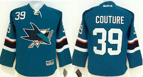 Sharks #39 Logan Couture Green Stitched Youth NHL Jersey