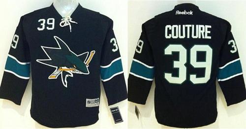 Sharks #39 Logan Couture Black Stitched Youth NHL Jersey