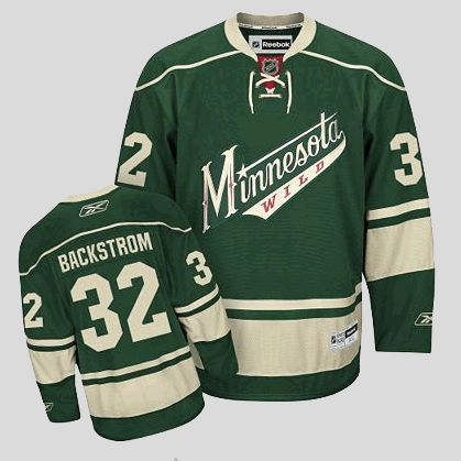Wild #32 Niklas Backstrom Stitched Green Youth NHL Jersey