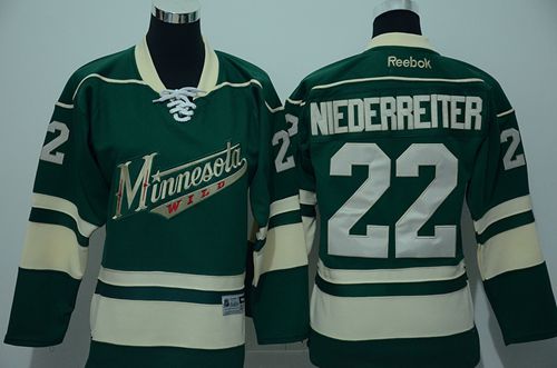 Wild #22 Nino Niederreiter Green Stitched Youth NHL Jersey