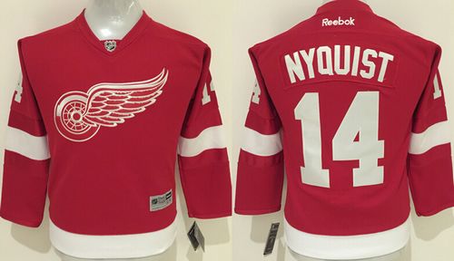 Red Wings #14 Gustav Nyquist Red Home Stitched Youth NHL Jersey