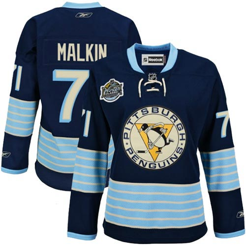 Penguins #71 Evgeni Malkin Women 2011 Winter Classic Vintage Stitched Dark Blue NHL Jersey