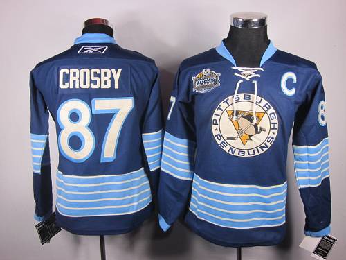 Penguins #87 Sidney Crosby Women 2011 Winter Classic Vintage Stitched Dark Blue NHL Jersey