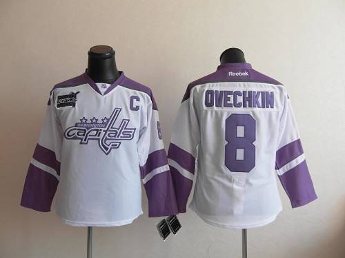 Capitals #8 Alex Ovechkin White/Purple Women's Thanksgiving Edition Stitched NHL Jersey