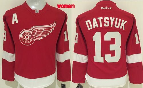 Red Wings #13 Pavel Datsyuk Red Women's Home Stitched NHL Jersey