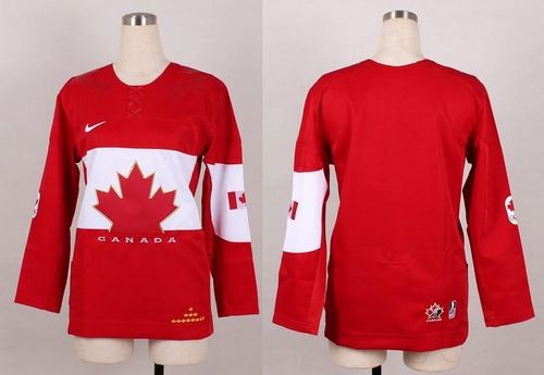 Olympic 2014 CA. Blank Red Women's Stitched NHL Jersey