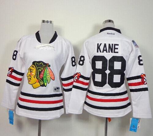 Blackhawks #88 Patrick Kane White 2015 Winter Classic Women's Stitched NHL Jersey