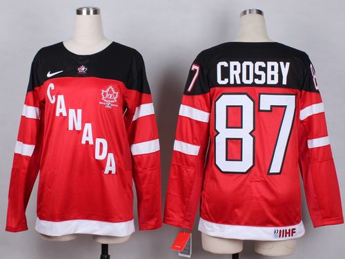 Olympic CA. #87 Sidney Crosby Red 100th Anniversary Women's Stitched NHL Jersey