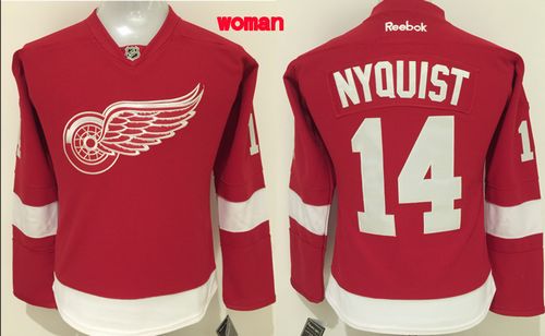 Red Wings #14 Gustav Nyquist Red Home Women's Stitched NHL Jersey