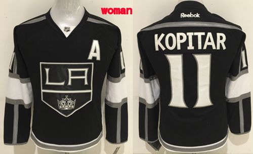 Kings #11 Anze Kopitar Black Women's Home Stitched NHL Jersey