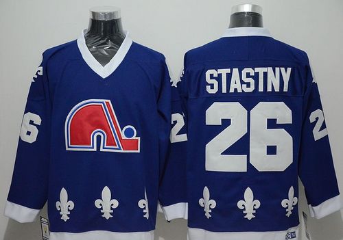 Nordiques #26 Peter Stastny Blue CCM Throwback Stitched NHL Jersey