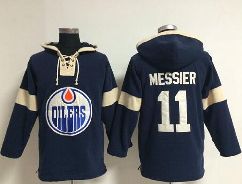 Edmonton Oilers #11 Mark Messier Dark Blue Pullover NHL Hoodie