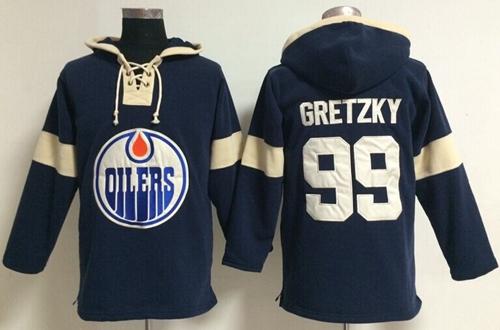 Edmonton Oilers #99 Wayne Gretzky Dark Blue Pullover NHL Hoodie