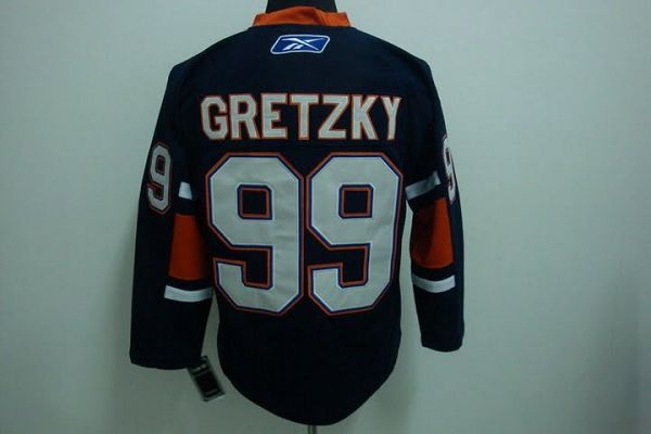 Mitchell & Ness Oilers #99 Wayne Gretzky Dark Blue Stitched Throwback NHL Jersey