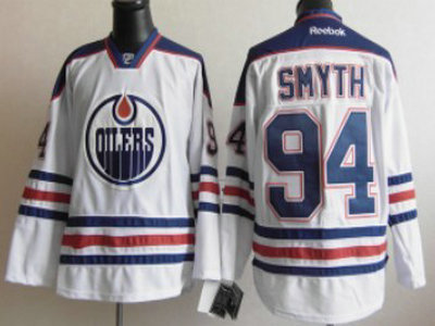 Oilers #94 Ryan Smyth White Stitched NHL Jersey