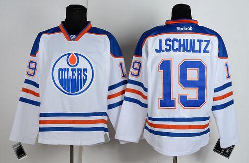 Oilers #19 Justin Schultz White Stitched NHL Jersey