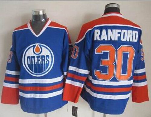 Oilers #30 Bill Ranford Light Blue CCM Throwback Stitched NHL Jersey