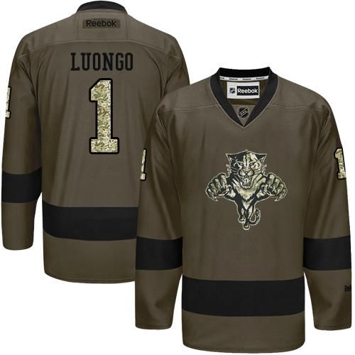 Panthers #1 Roberto Luongo Green Salute to Service Stitched NHL Jersey