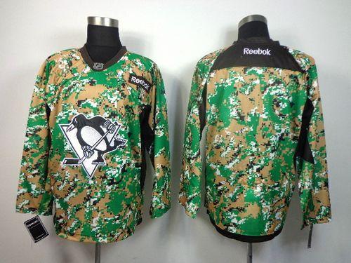 Penguins Blank Camo Veterans Day Practice Stitched NHL Jersey