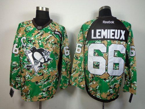 Penguins #66 Mario Lemieux Camo Veterans Day Practice Stitched NHL Jersey