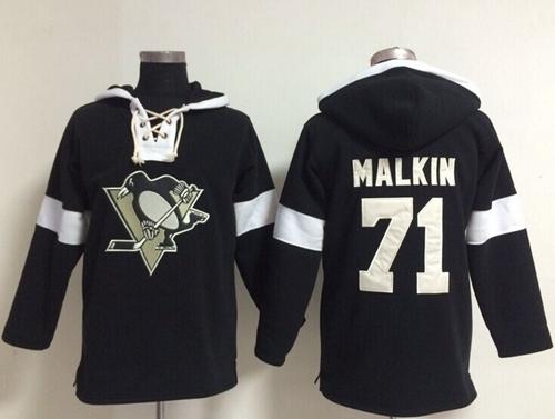 Penguins #71 Evgeni Malkin Black NHL Pullover Hoodie