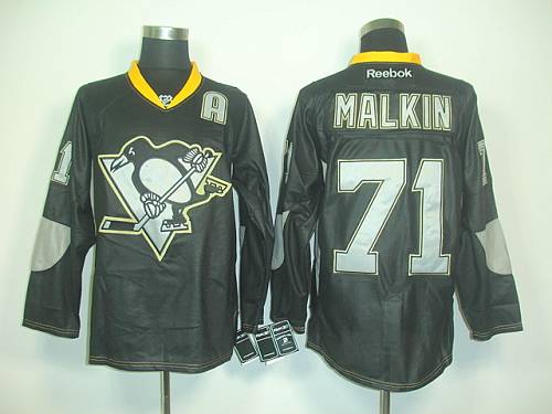 Penguins #71 Evgeni Malkin Black Ice Stitched NHL Jersey