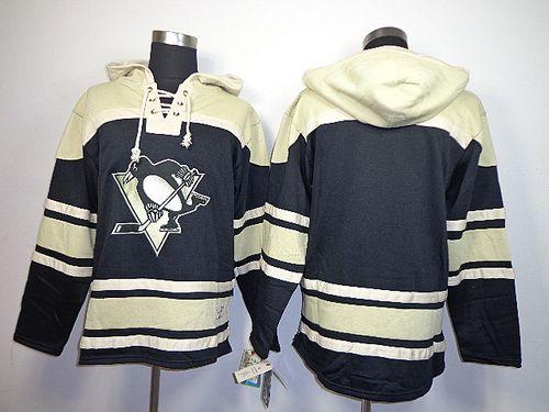 Penguins Blank Black Sawyer Hooded Sweatshirt Stitched NHL Jersey