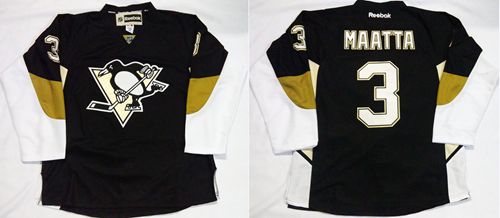 Penguins #3 Olli Maatta Black Home Stitched NHL Jersey