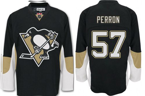 Penguins #57 David Perron Black Home Stitched NHL Jersey
