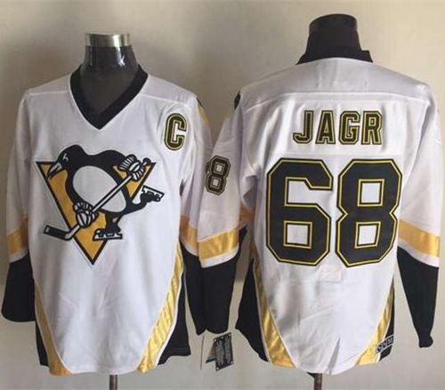 Penguins #68 Jaromir Jagr White CCM Throwback Stitched NHL Jersey