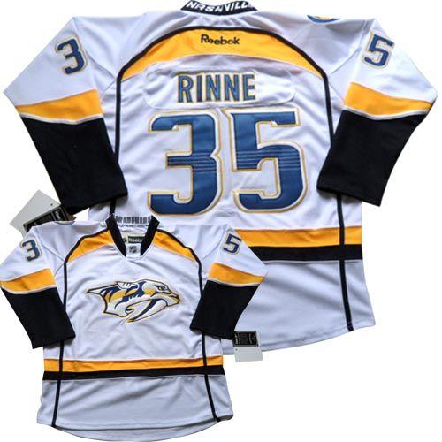 Predators #35 Pekka Rinne White Road Stitched NHL Jersey