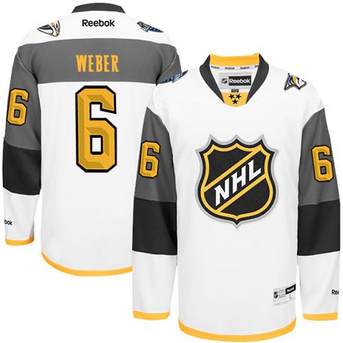 Predators #6 Shea Weber White 2016 All Star Stitched NHL Jersey