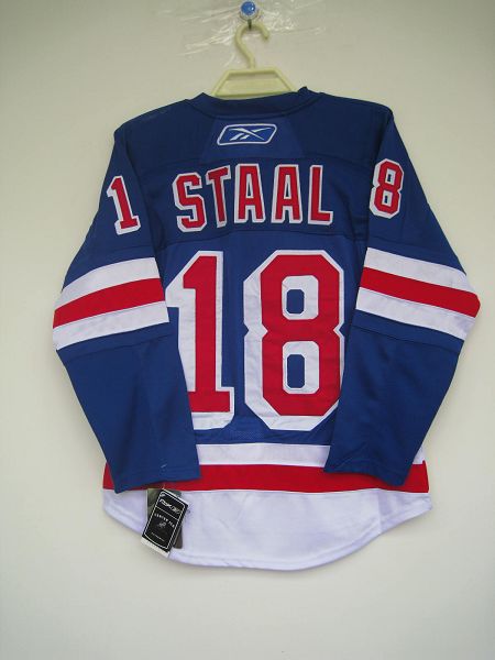 Rangers #18 Marc Staal Stitched Blue NHL Jersey