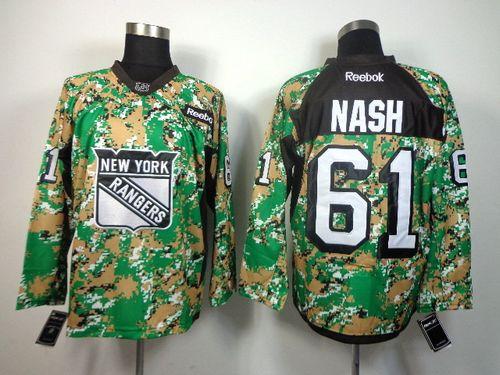 Rangers #61 Rick Nash Camo Veterans Day Practice Stitched NHL Jersey