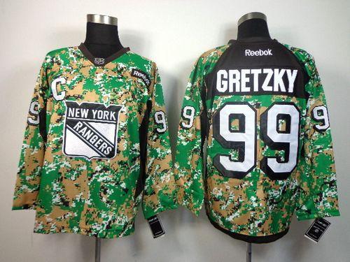 Rangers #99 Wayne Gretzky Camo Veterans Day Practice Stitched NHL Jersey