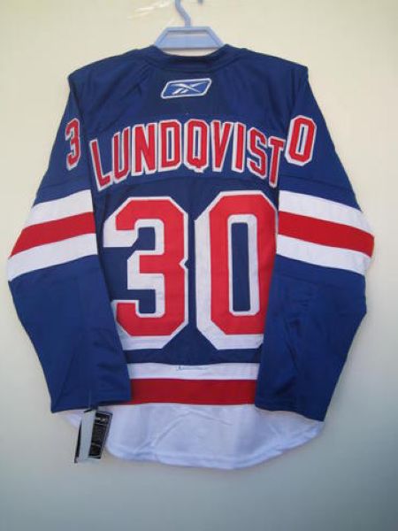 Rangers #30 Henrik Lundqvist Stitched Blue NHL Jersey