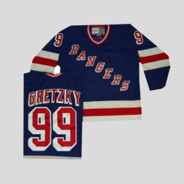 Rangers #99 Wayne Gretzky Stitched Blue CCM Throwback NHL Jersey