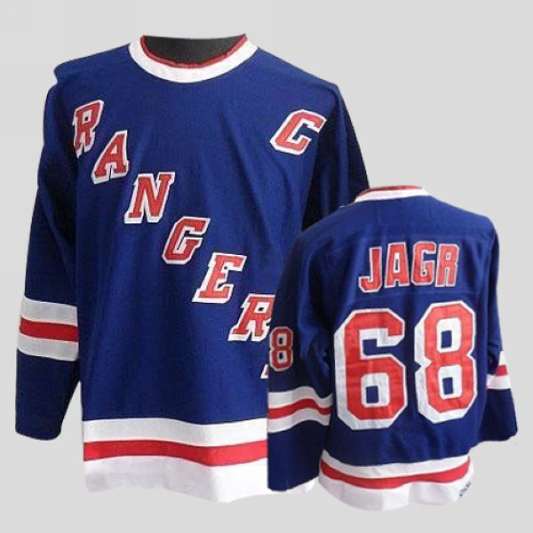 Rangers #68 Jaromir Jagr Stitched Blue CCM Throwback NHL Jersey