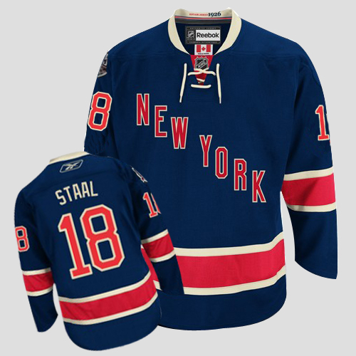 Rangers #18 Marc Staal Stitched Dark Blue 85TH  Third NHL Jersey