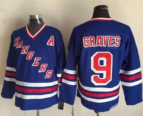 Rangers #9 Adam Graves Blue CCM Heroes of Hockey Alumni Stitched NHL Jersey