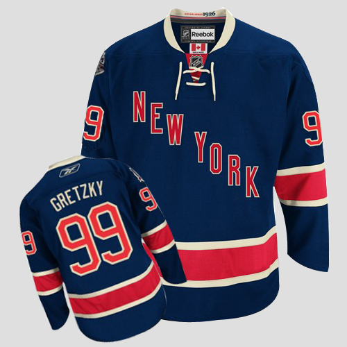 Rangers #99 Wayne Gretzky Stitched Dark Blue 85TH  Third NHL Jersey
