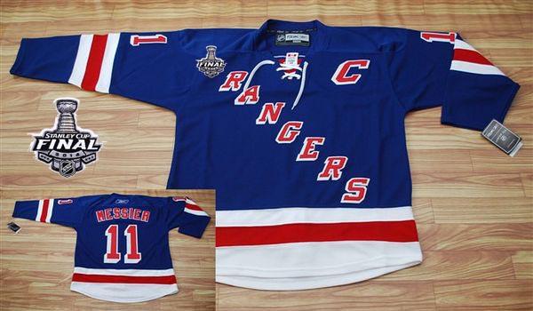 Rangers #11 Mark Messier Blue With 2014 Stanley Cup Finals Stitched NHL Jersey