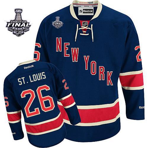 Rangers #26 Martin St.Louis Navy Blue With 2014 Stanley Cup Finals Stitched NHL Jersey