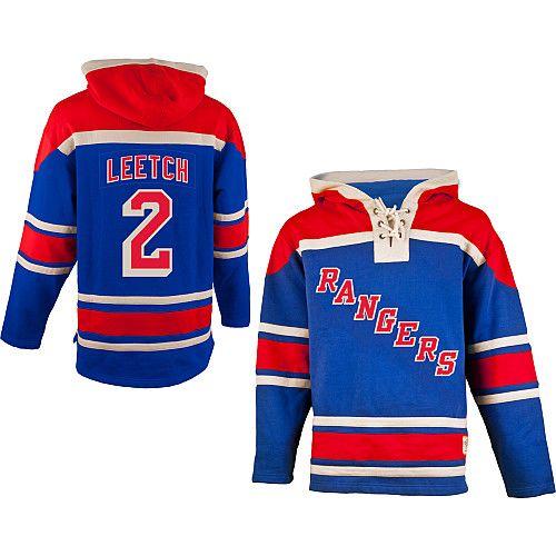 Rangers #2 Brian Leetch Blue Sawyer Hooded Sweatshirt Stitched NHL Jersey